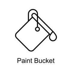 Paint Bucket vector Outline Icon Design illustration. Home Improvements Symbol on White background EPS 10 File