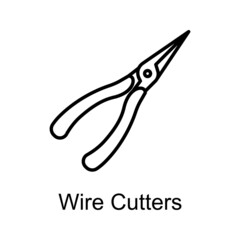 Wire Cutters vector Outline Icon Design illustration. Home Improvements Symbol on White background EPS 10 File