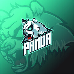The head of panda mascot. esport logo design