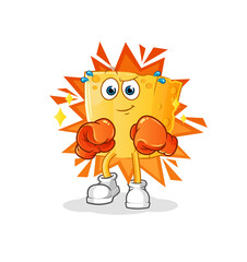 cheese boxer character. cartoon mascot vector