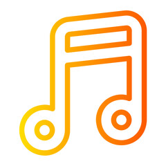 musical note gradient icon