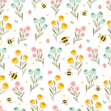 Seamless pattern  summer background. Vector illustration. To create fabric, paper, postcards.