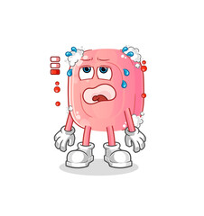 soap low battery mascot. cartoon vector