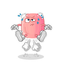 soap fart jumping illustration. character vector