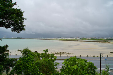 The view of bad wether under the typhoon.