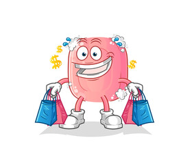 soap shoping mascot. cartoon vector