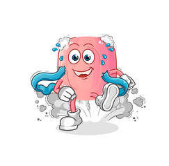 soap runner character. cartoon mascot vector
