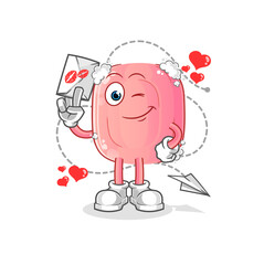 soap hold love letter illustration. character vector