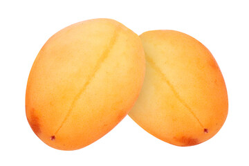 Apricots on an isolated white background