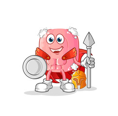 soap spartan character. cartoon mascot vector