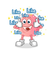soap give lots of likes. cartoon vector