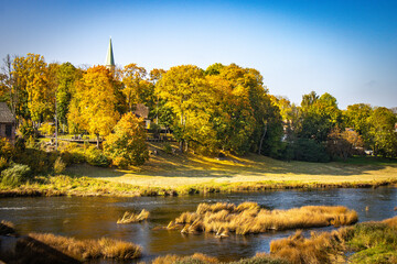 autumn colours in Kuldiga, Latvia, autumn, Venta River, Baltics, Baltic countries, Baltics, Europe