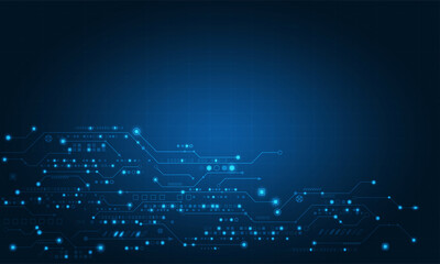 Hi technology line.Circuit board design background with dark blue.