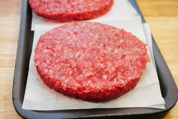 Fresh Raw Beef Hamburger Patties