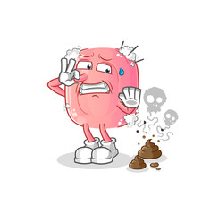 soap with stinky waste illustration. character vector