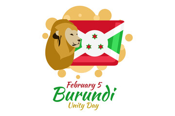 February 5, Unity Day of Burundi vector illustration. Suitable for greeting card, poster and banner.