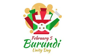February 5, Unity Day of Burundi vector illustration. Suitable for greeting card, poster and banner.