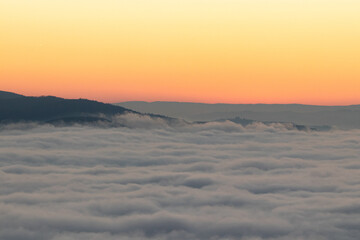 Sea ​​of ​​clouds over the Monts du Lyonnais - Lyon France