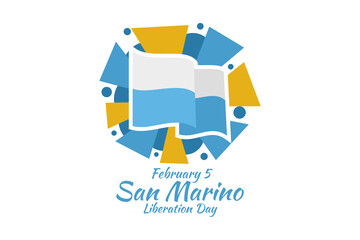 February 5, Liberation Day of San Marino vector illustration. Suitable for greeting card, poster and banner.