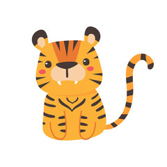 Cartoon Tiger for 2022 Year of the Tiger Chinese New Year card decoration.