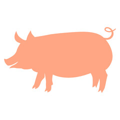 Pig silhouette illustration. Image for farm and agriculture.