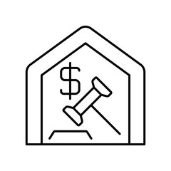 auction house. Line icon for web design