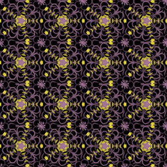 Seamless geometric pattern . Hand drawn ornament. Design of background, interior, wallpaper, textiles, fabric, packaging, wrappers. Retro style. Oriental motifs.