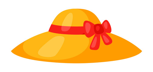 Illustration of beach hat. Summer image for holiday or vacation.