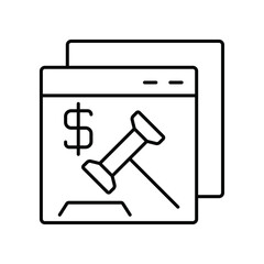 online auction. Line icon for web design