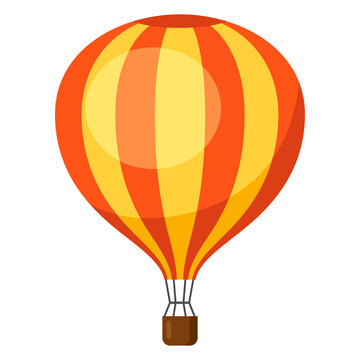 Illustration of hot air balloon. Travel image for holiday or vacation.