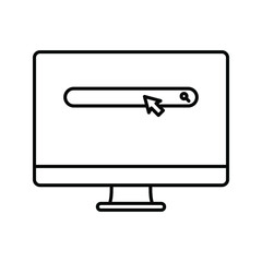 Website icon, isolated. Flat design. Monitor with website sign. vector illustration