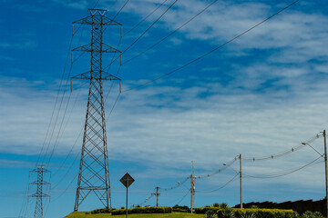 Transmissão de energia de uma usina para uma cidade