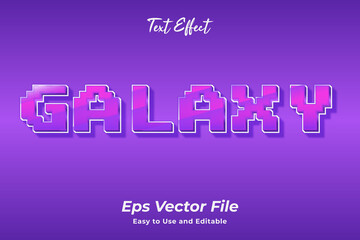 Galaxy text effect. editable and easy to use. premium vector