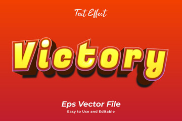 Victory text effect. editable and easy to use. premium vector
