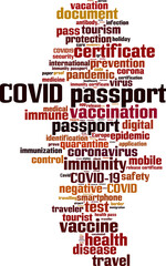 COVID passport word cloud