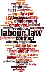 Obraz premium Labour law word cloud