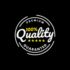 Fototapeta na wymiar 100% guaranteed premium product quality stamp logo. star