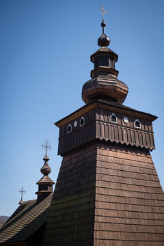 The Greek Catholic wooden church of St Michael the Archangel in a village Fricka, Slovakia