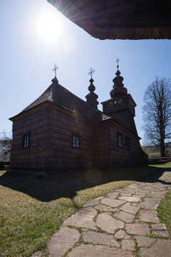 The Greek Catholic wooden church of St Michael the Archangel in a village Fricka, Slovakia