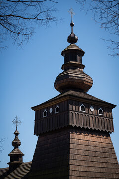 The Greek Catholic wooden church of St Michael the Archangel in a village Fricka, Slovakia