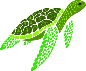 Turtile, animals vector isolated illustration on bright background. Concept for logo, icon, print