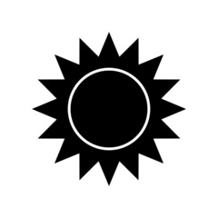 Sun icon. Shining Sun with beams. Vector Illustration