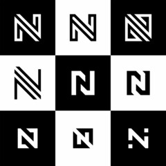 Initial letter N logo design inspiration. with a set of business and company