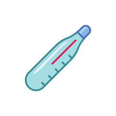 Vector color icon with thermometer