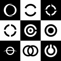 Initial letter O logo design inspiration. with a set of business and company