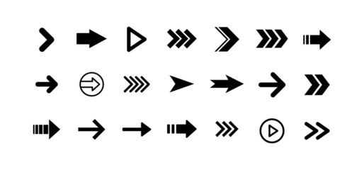 Arrow icon collection. Set of vector arrows.