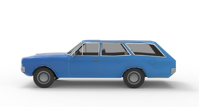 3d illustration of the old vintage car
