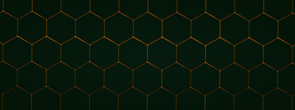 hive background, 3d render, panoramic image