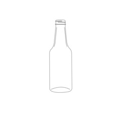 300ml Glass Long Neck Bottle Vector illustration