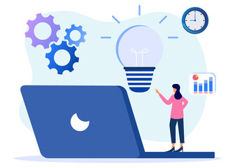 Illustration vector graphic cartoon character of creative ideas, innovation, start up